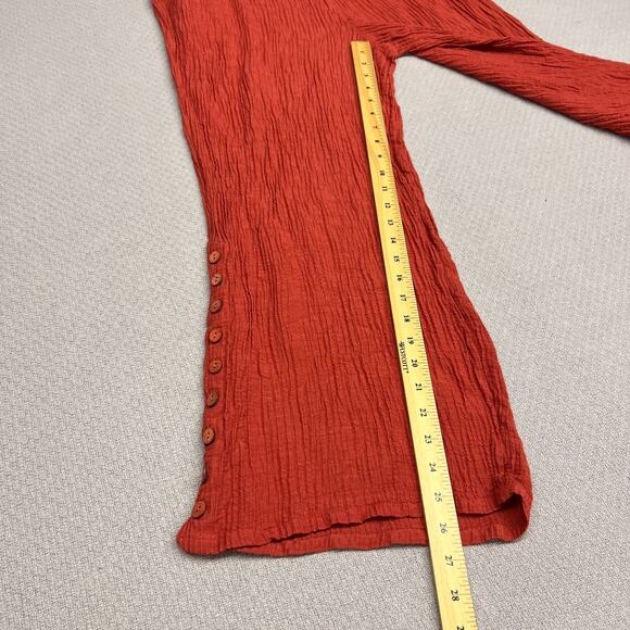 Soft Surroundings Pants Womens L Salmon Pink Ramie Rayon Pull On Wide Leg - Picture 11 of 11